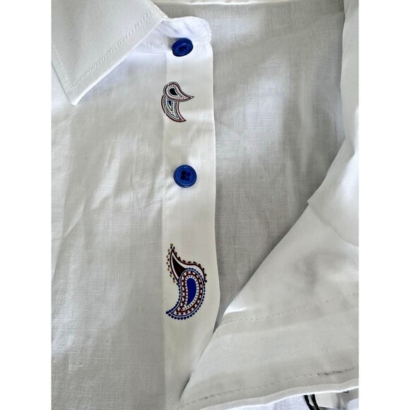 Tayion Collection Men's Slim fit Long Sleeve Button-Up Shirt White XXL 18-18.5 - Picture 4 of 7